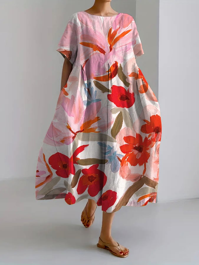 Dyana™ - Afslappet kjole med blomsterprint
